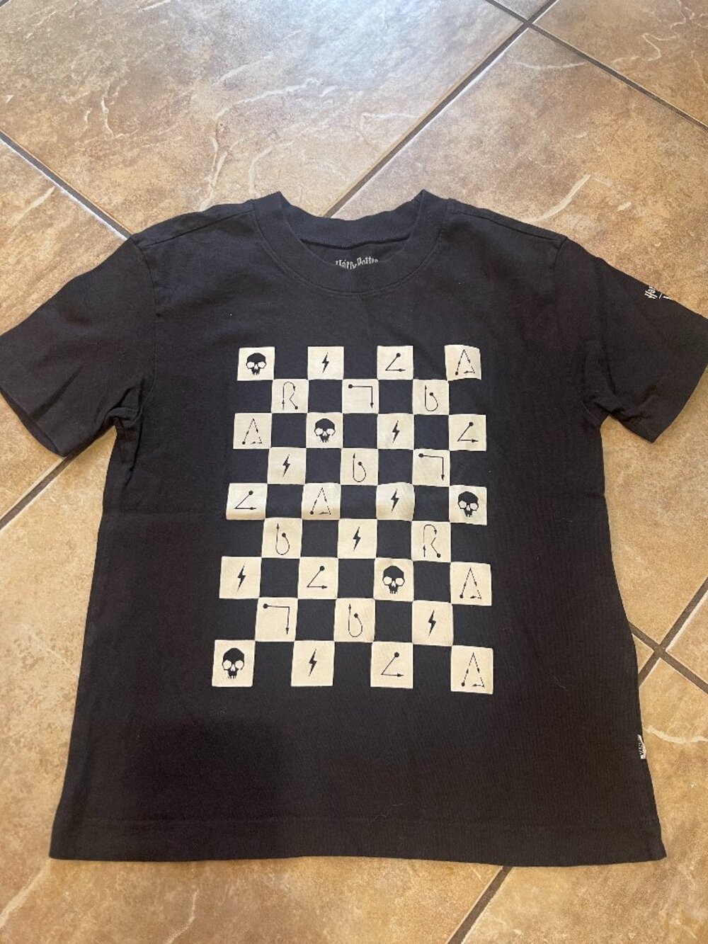 Vans x Harry Potter Dark Arts Checkerboard Graphic Tee XS Black